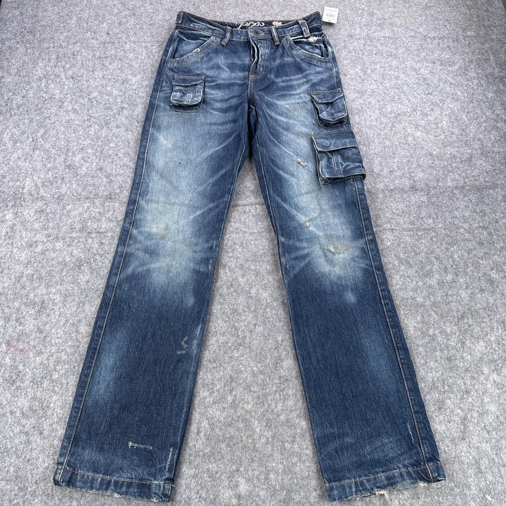 PRPS Cargo Jeans Mens 28 Distressed Utility Pockets Japanese Denim Pants